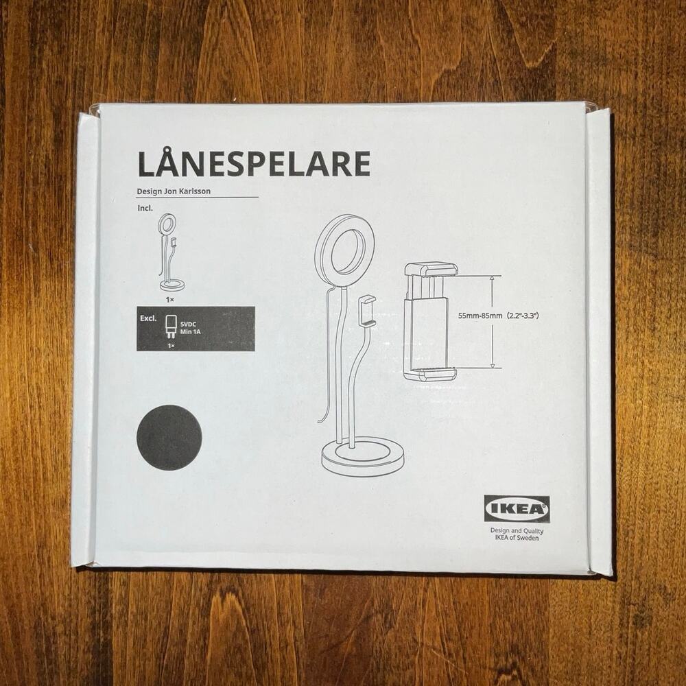 Lanespelare Ring Light with phone holder